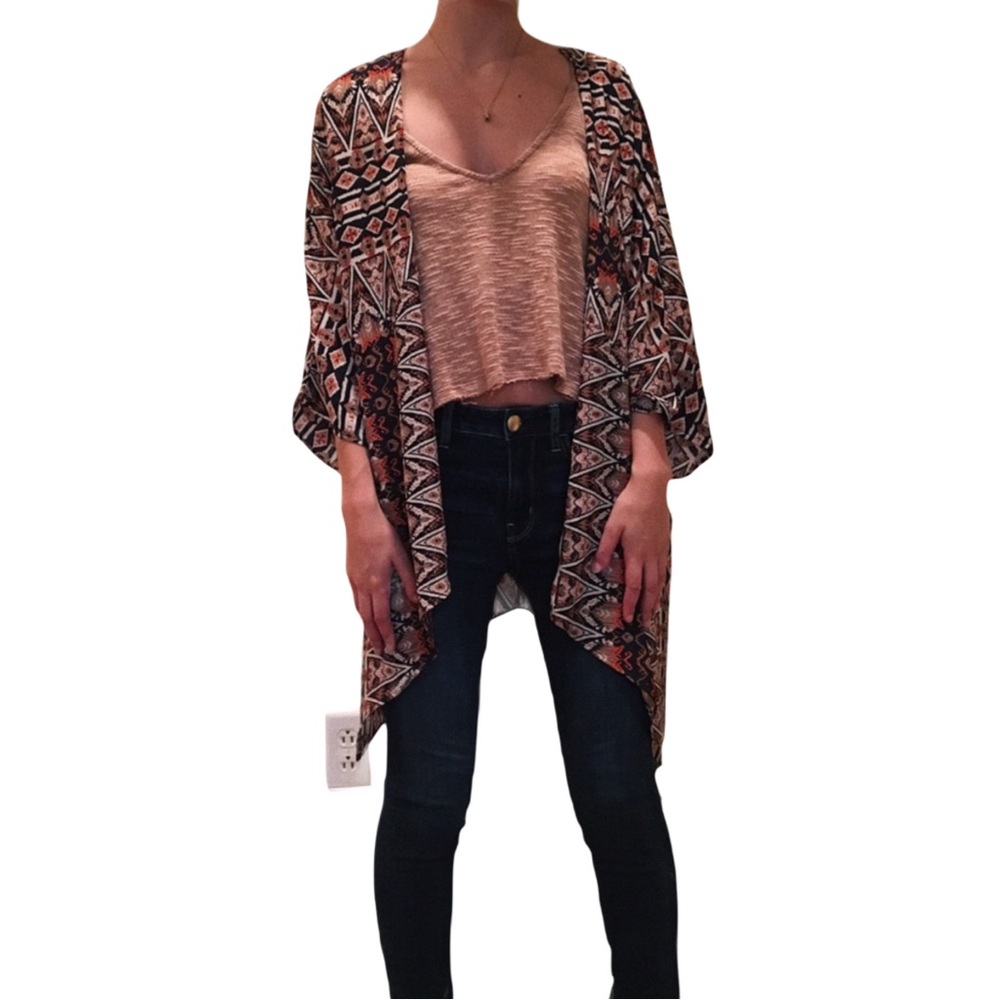 NWOT Tribal Pattern Open Front Cardigan